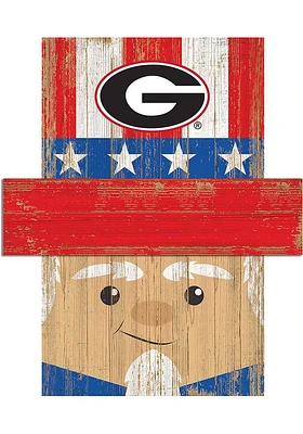 Georgia Bulldogs Patriotic Head Sign - Red