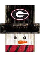 Georgia Bulldogs Snowman Head Sign - Red