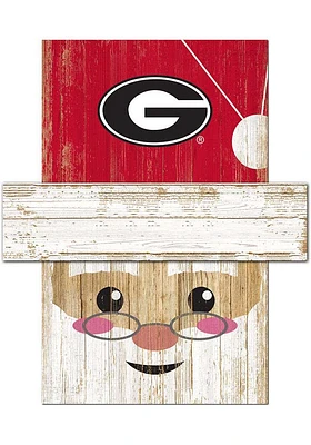 Georgia Bulldogs Santa Head Sign - Red