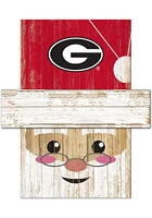 Georgia Bulldogs Santa Head Sign - Red