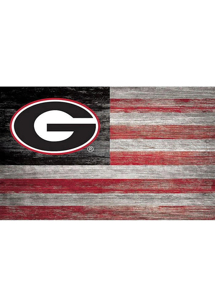 Georgia Bulldogs Distressed Flag Picture Frame - Red