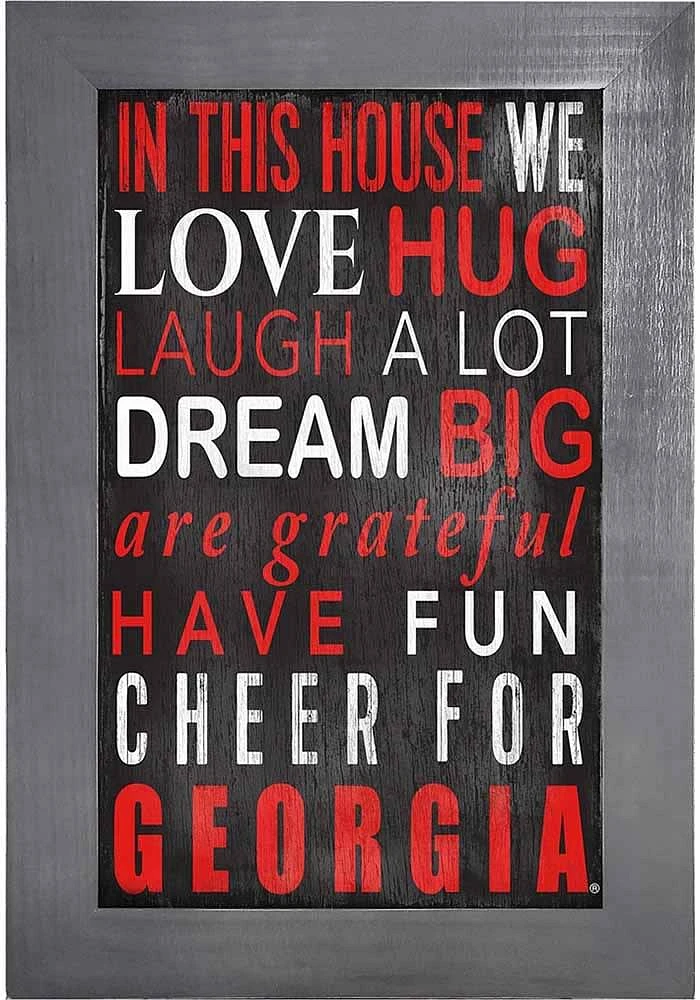 Georgia Bulldogs In This House Picture Frame - Red