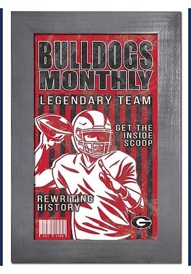 Georgia Bulldogs 11x19 Framed Monthly Sign - Red