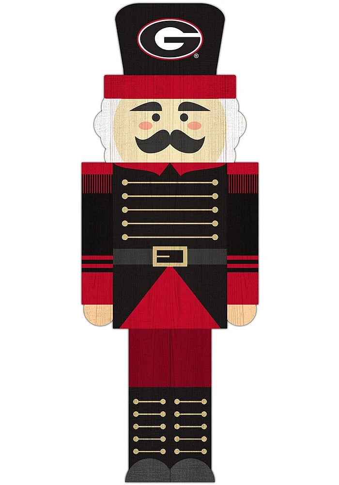 Georgia Bulldogs 31 Inch Nutcracker Leaner Sign - Red