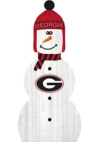Georgia Bulldogs Snowman Leaner Sign - Red