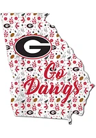 Georgia Bulldogs 24 Inch Floral State Wall Art