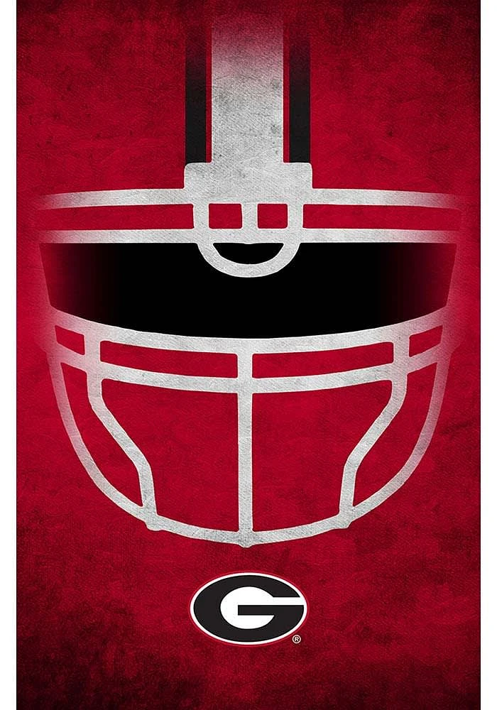 Georgia Bulldogs Ghost Helmet 17x26 Sign - Red