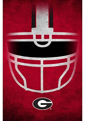 Georgia Bulldogs Ghost Helmet 17x26 Sign - Red