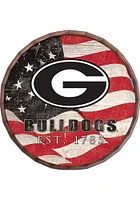 Georgia Bulldogs Flag 24 Inch Barrel Top Sign - Red