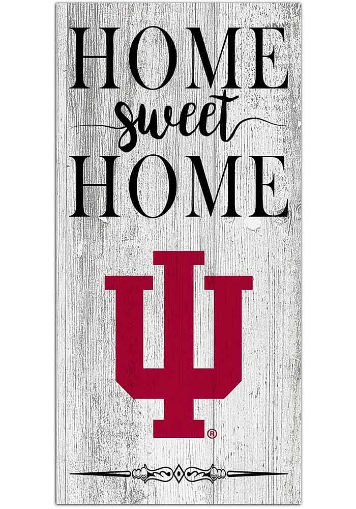 Indiana Hoosiers Home Sweet Home Whitewashed Sign - Red