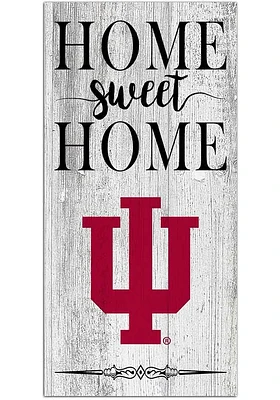 Indiana Hoosiers Home Sweet Home Whitewashed Sign - Red