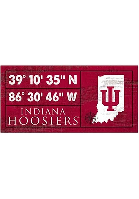 Indiana Hoosiers Horizontal Coordinate Sign - Red