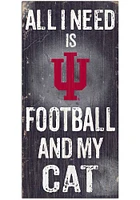 Indiana Hoosiers Football and My Cat Sign - Red