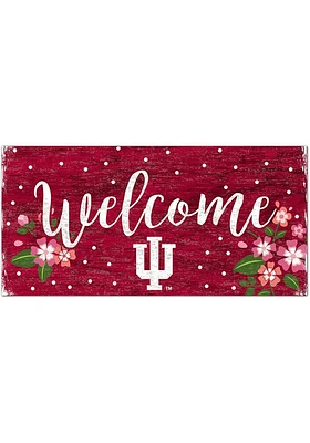 Indiana Hoosiers Welcome Floral Sign - Red