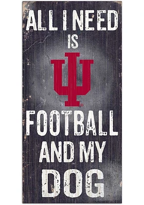 Indiana Hoosiers Football and My Dog Sign - Red