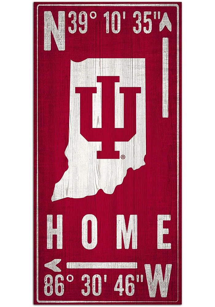Indiana Hoosiers Coordinate Sign - Red
