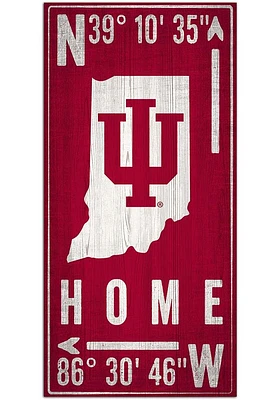 Indiana Hoosiers Coordinate Sign - Red