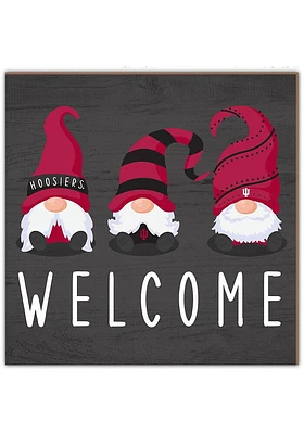 Indiana Hoosiers Welcome Gnomes Sign - Red