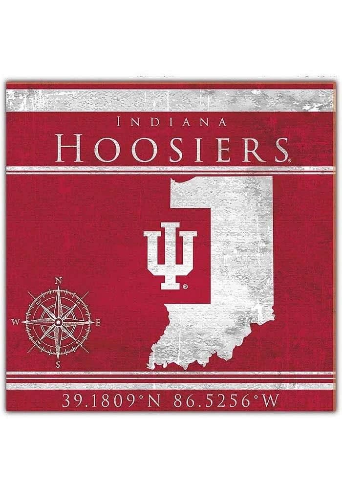 Indiana Hoosiers Coordinates Sign - Red
