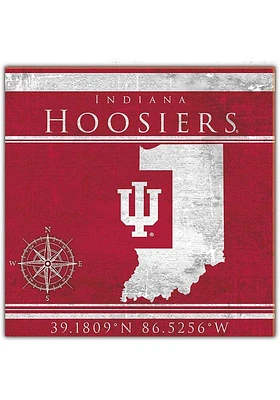 Indiana Hoosiers Coordinates Sign - Red
