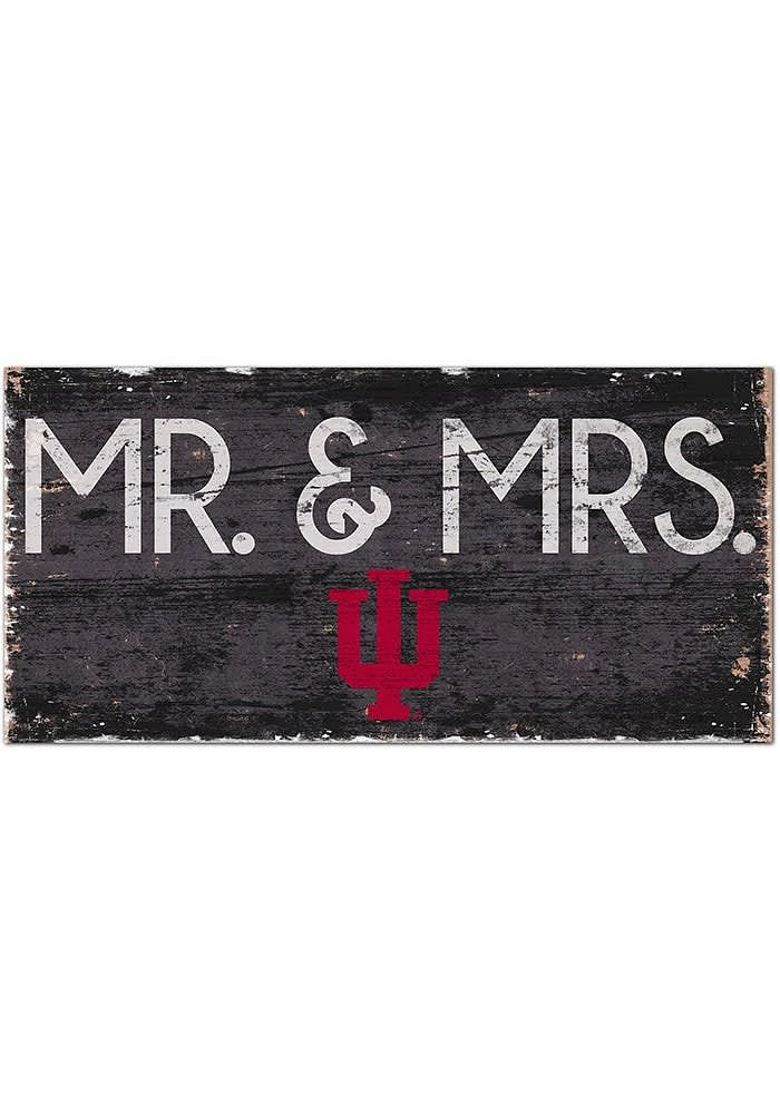 Indiana Hoosiers Mr and Mrs Sign - Red