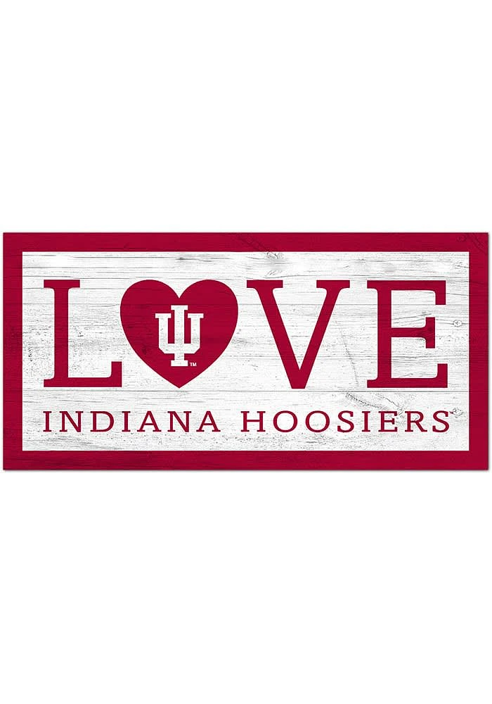Indiana Hoosiers Love 6x12 Sign - Red