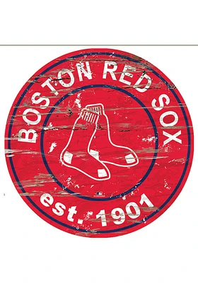 Boston Red Sox Established Date Circle 24 Inch Sign - Red