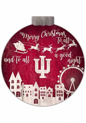 Indiana Hoosiers Christmas Village Sign - Red