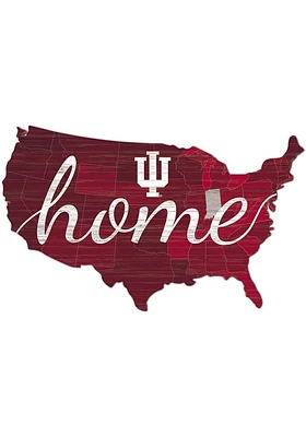Indiana Hoosiers USA Shape Cutout Sign - Red