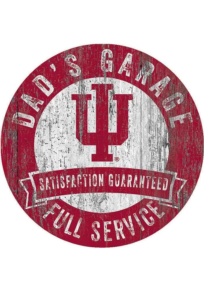 Indiana Hoosiers Dads Garage Sign - Red