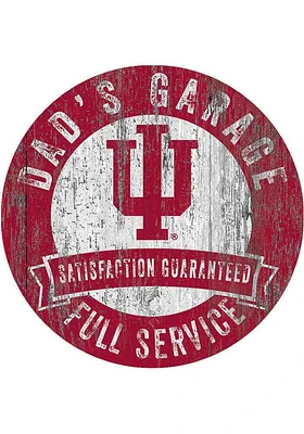 Indiana Hoosiers Dads Garage Sign - Red