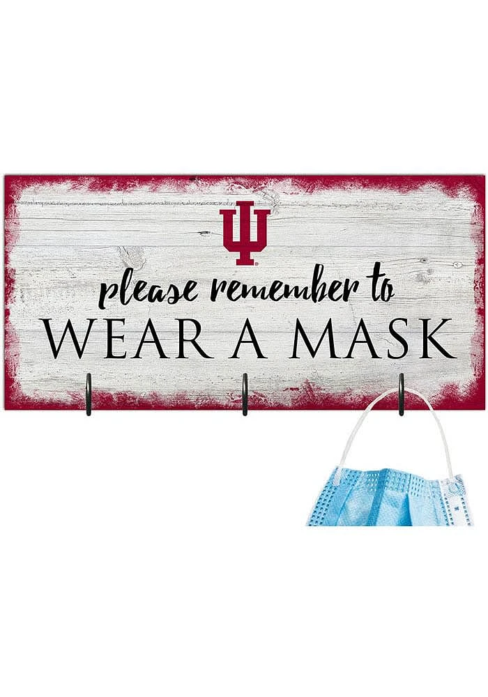 Indiana Hoosiers Please Wear Your Mask Sign - Red