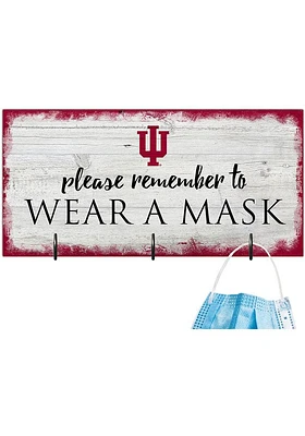 Indiana Hoosiers Please Wear Your Mask Sign - Red