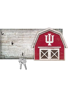 Indiana Hoosiers Team Barn Key Holder Sign - Red