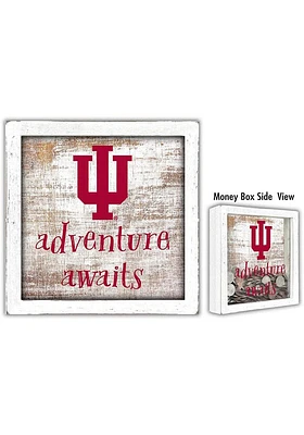 Indiana Hoosiers Adventure Awaits Box Sign - Red