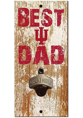 Indiana Hoosiers Best Dad Bottle Opener Sign - Red