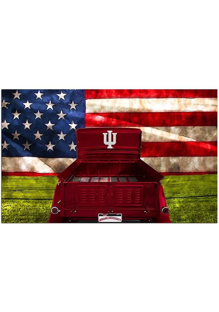 Indiana Hoosiers Patriotic Retro Truck Sign - Red