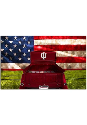 Indiana Hoosiers Patriotic Retro Truck Sign - Red