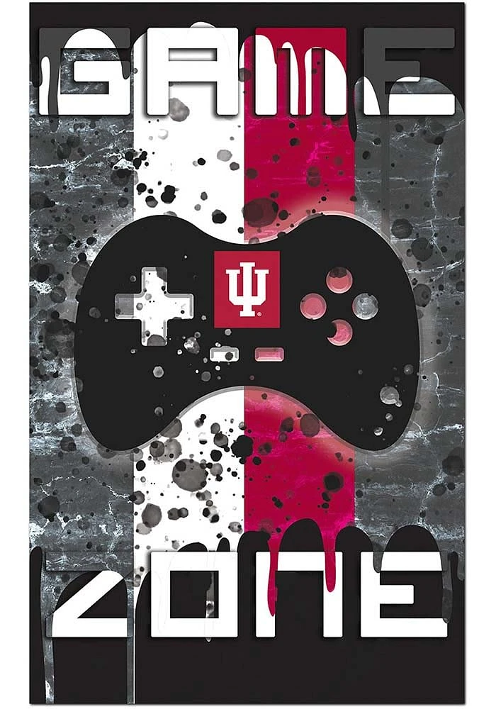 Indiana Hoosiers Grunge Game Zone Sign - Red