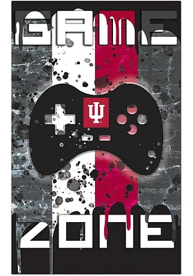 Indiana Hoosiers Grunge Game Zone Sign - Red