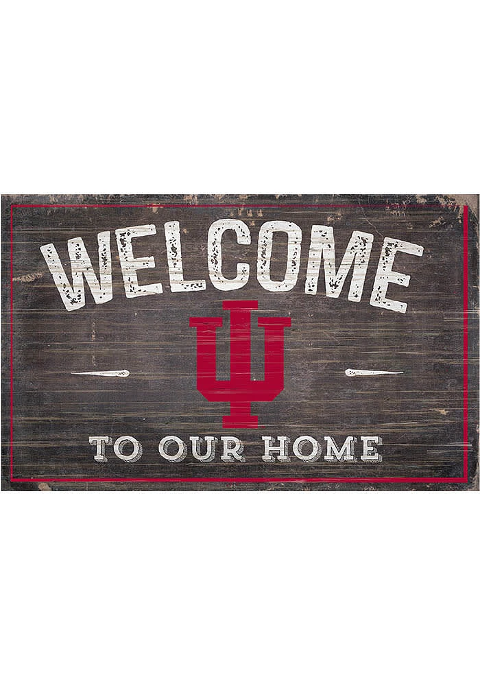 Indiana Hoosiers Welcome to our Home Sign - Red