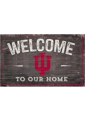 Indiana Hoosiers Welcome to our Home Sign - Red