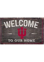 Indiana Hoosiers Welcome to our Home Sign - Red