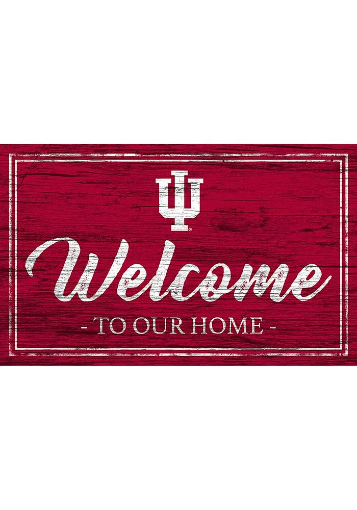 Indiana Hoosiers Team Welcome 11x19 Sign - Red
