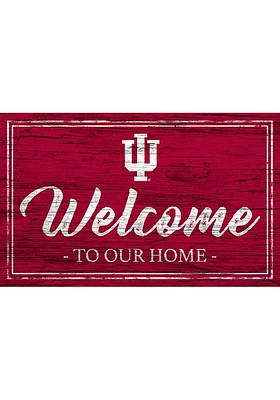 Indiana Hoosiers Team Welcome 11x19 Sign - Red