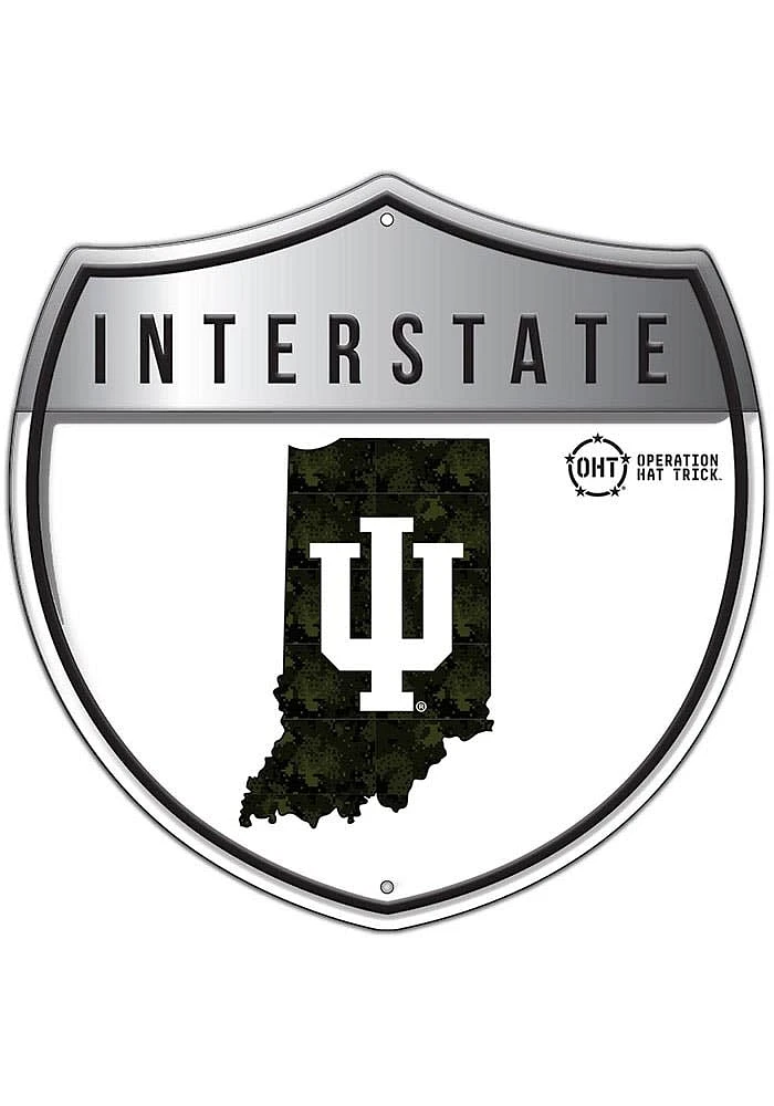 Indiana Hoosiers 24in OHT Camo Interstate Sign - Red