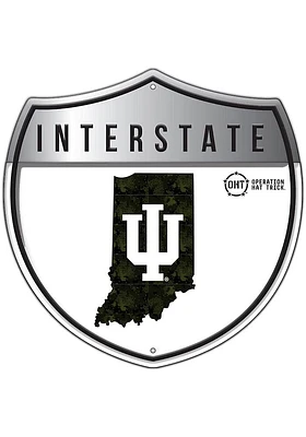 Indiana Hoosiers 24in OHT Camo Interstate Sign - Red