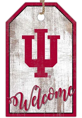 Indiana Hoosiers Welcome Team Tag Sign - Red