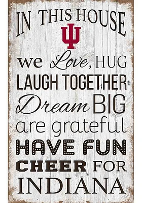 Indiana Hoosiers In This House 11x19 Sign - Red