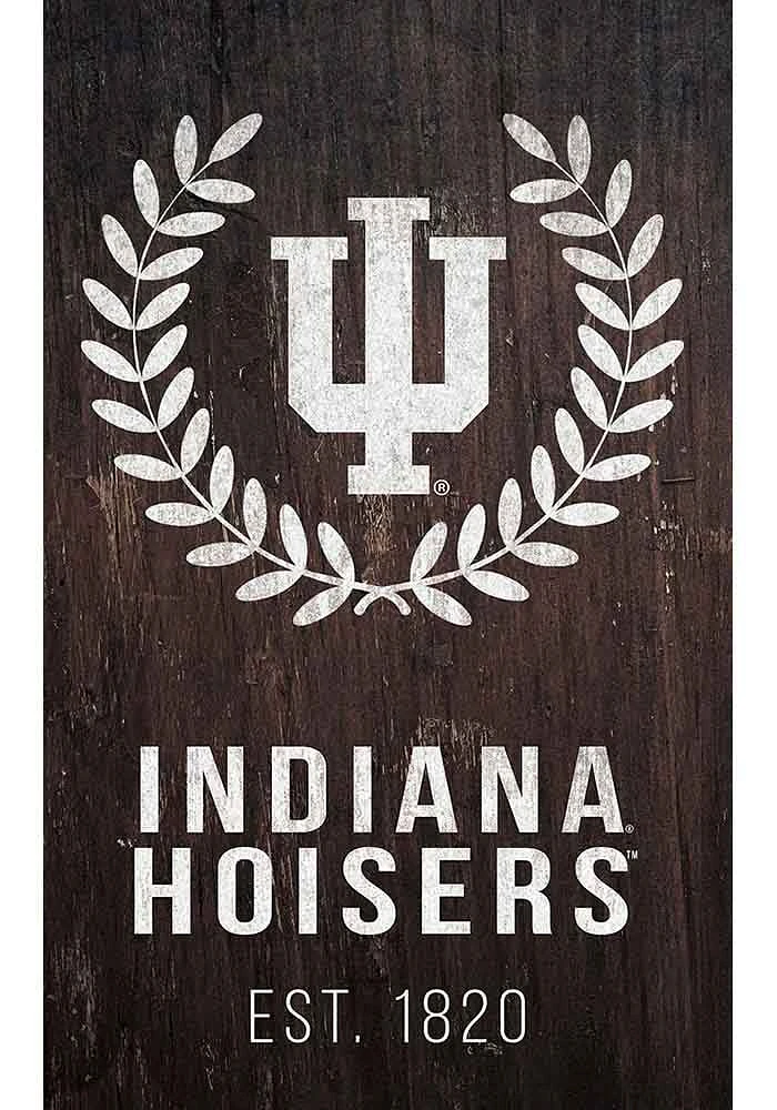 Indiana Hoosiers Laurel Wreath Sign - Red